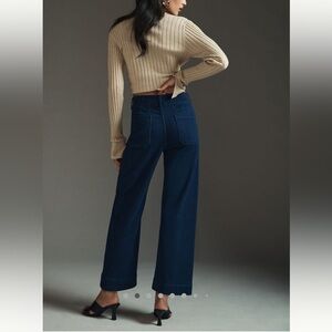 The Colette Cropped High-Rise Wide-Leg Jeans by Maeve.  From Anthropologie